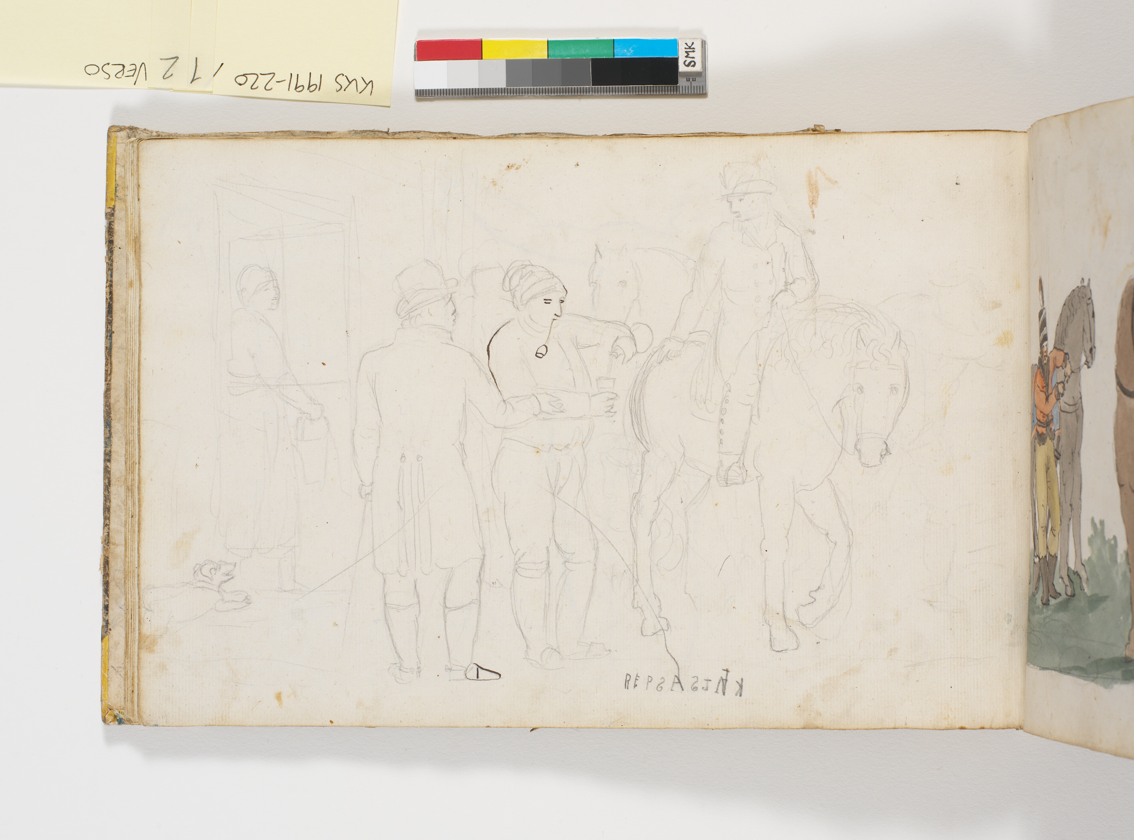 Figurgruppe ved et udskænkningssted?